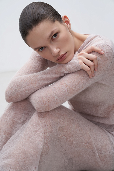 Ажурная юбка из супер кид мохера и беби альпака