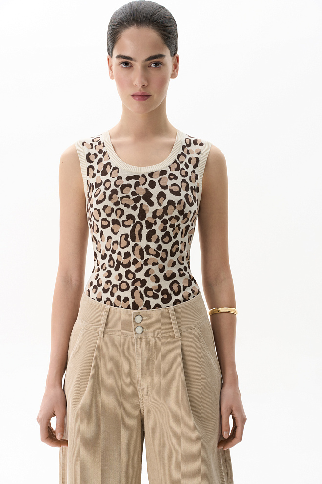 Трикотажный топ с жаккардовым рисунком