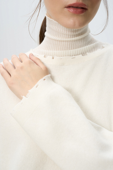 Укороченный джемпер из кашемира и шерсти