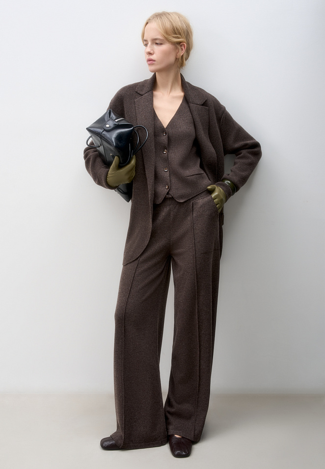 Широкие брюки из кашемира и шерсти