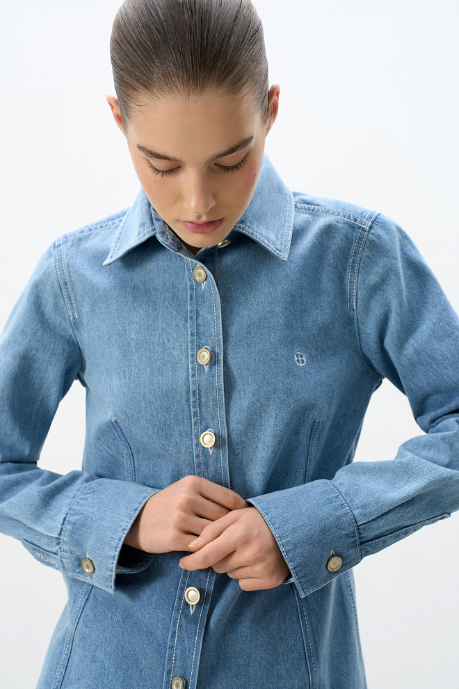 Джинсовая рубашка из 100% хлопка