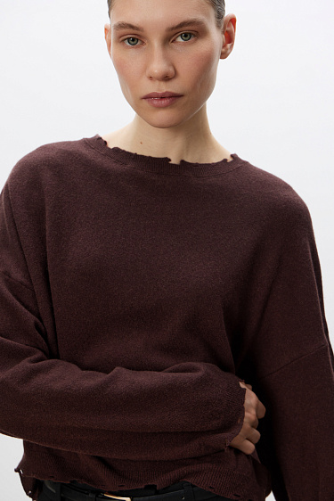 Укороченный джемпер из кашемира и шерсти