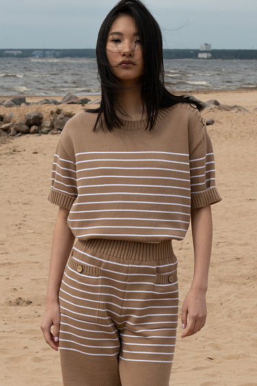 Хлопковые шорты в полоску