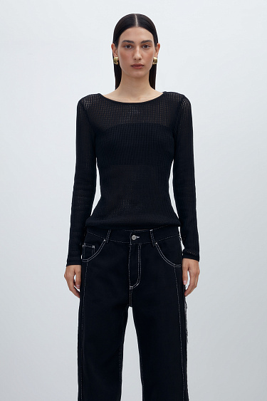 Топ из органического хлопка с длинными рукавами 