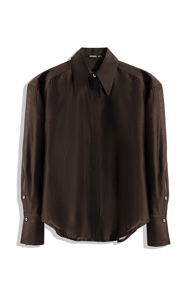Рубашка из шелка с большими плечами