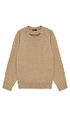 Трикотажный джемпер из шерсти. Модель прямого кроя с декоративным вырезом и разрезами на рукавах.