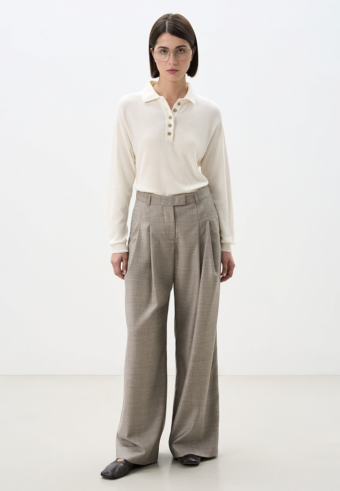 Брюки палаццо из фланели 