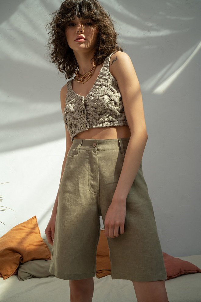 Шорты из 100% льна