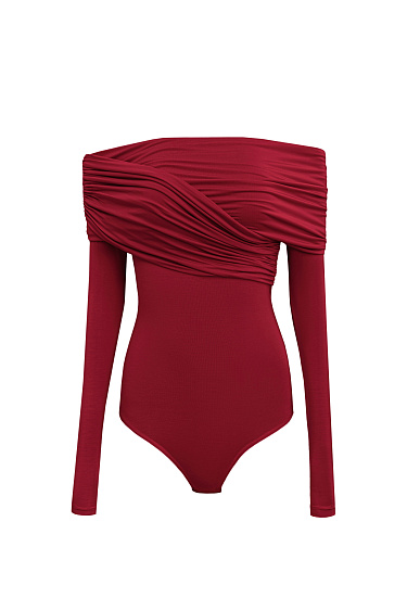 Боди с драпировкой на груди