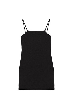 черный Трикотажное платье-комбинация из вискозы на тонких бретелях.