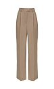 Широкие брюки палаццо из смесовой шерсти. Модель прямого кроя с боковыми карманами и застежкой на молнию и крючок. 