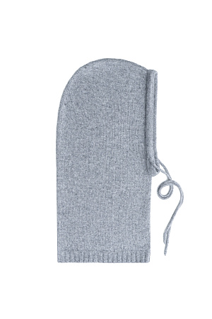 серый Трикотажный капор на кулиске из шерсти и кашемира. 