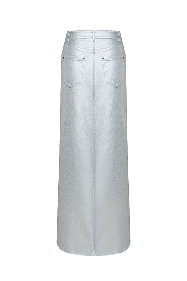 Джинсовая юбка с блестящим покрытием