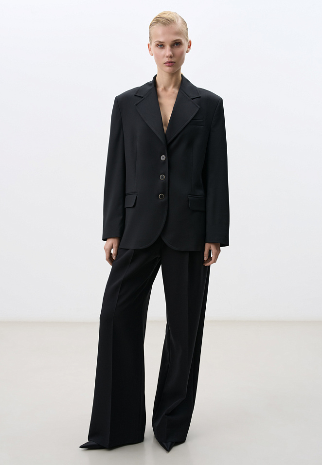 Однобортный жакет из шерсти