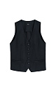 Классический жилет с имитацией карманов и v-образным вырезом. Застежка на пуговицы. Без подкладки.