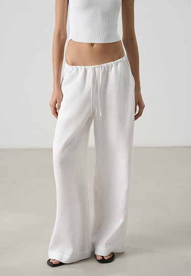 Льняные брюки с кулиской