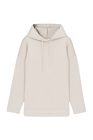 бежевый Трикотажное худи из мягкой вискозы. Модель свободного силуэта с капюшоном на кулиске и спущенной линией плеч.