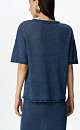 Трикотажная футболка из 100% льна. Модель свободного силуэта со спущенной линией плеча, коротким рукавом и круглымм вырезом горловины. 