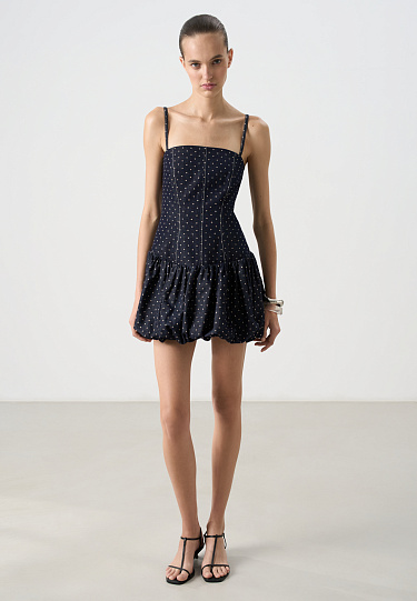 Джинсовый сарафан с юбкой-баллон