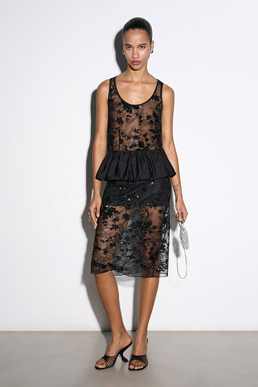 Кружевная юбка с пайетками