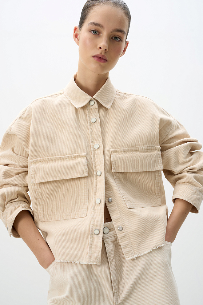 Укороченная вельветовая рубашка