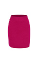 Трикотажная юбка длины мини из шерсти мериноса. Модель с боковой планкой на кнопках, небольшим вырезом сбоку, накладными карманами сзади и широким эластичным поясом на резинке. Дополнить образ можно жилетом, жакетом или бомбером.