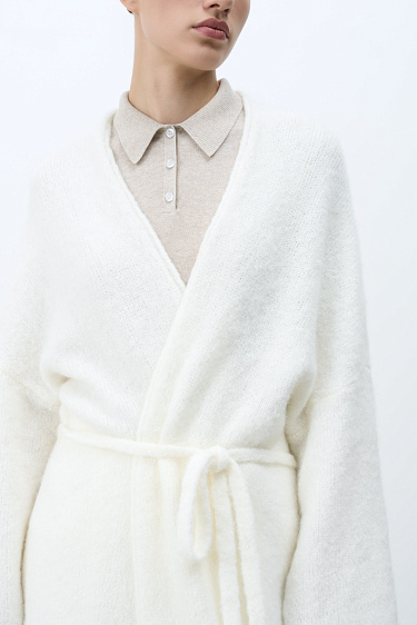 Длинный кардиган с добавлением мохера