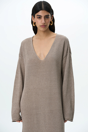 Платье макси из 100% льна