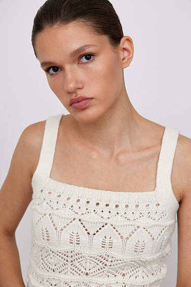 Ажурный топ из шерсти