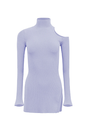 сиреневый Водолазка из вискозы с вырезом на плече и разрезами по бокам