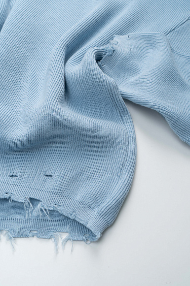 Джемпер из хлопка с необработанными краями