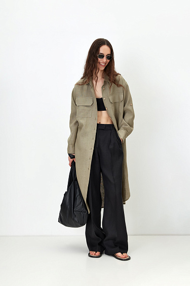 Платье-рубашка из 100% льна