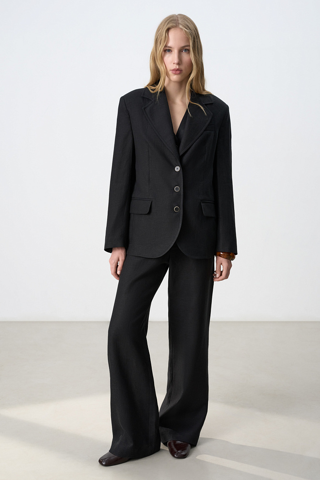 Однобортный жакет из 100% льна