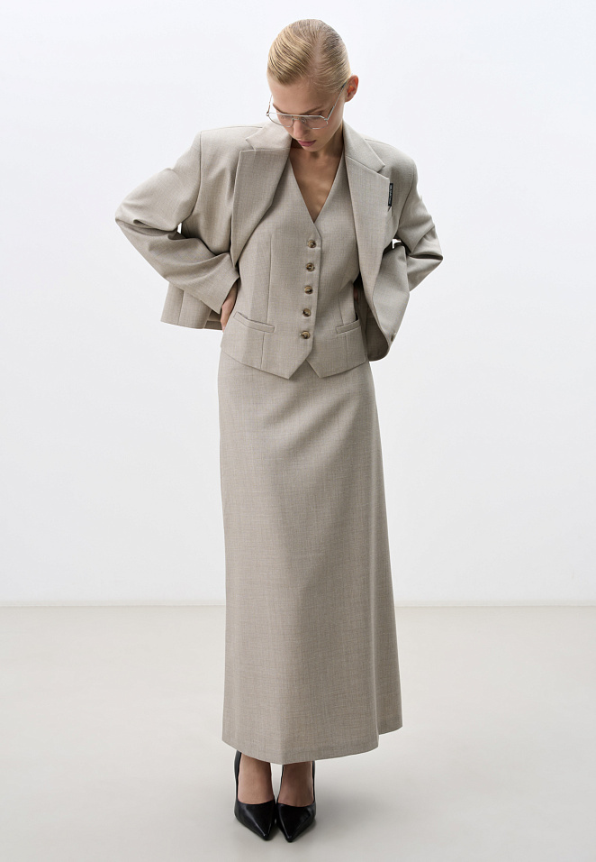 Юбка макси из шерсти