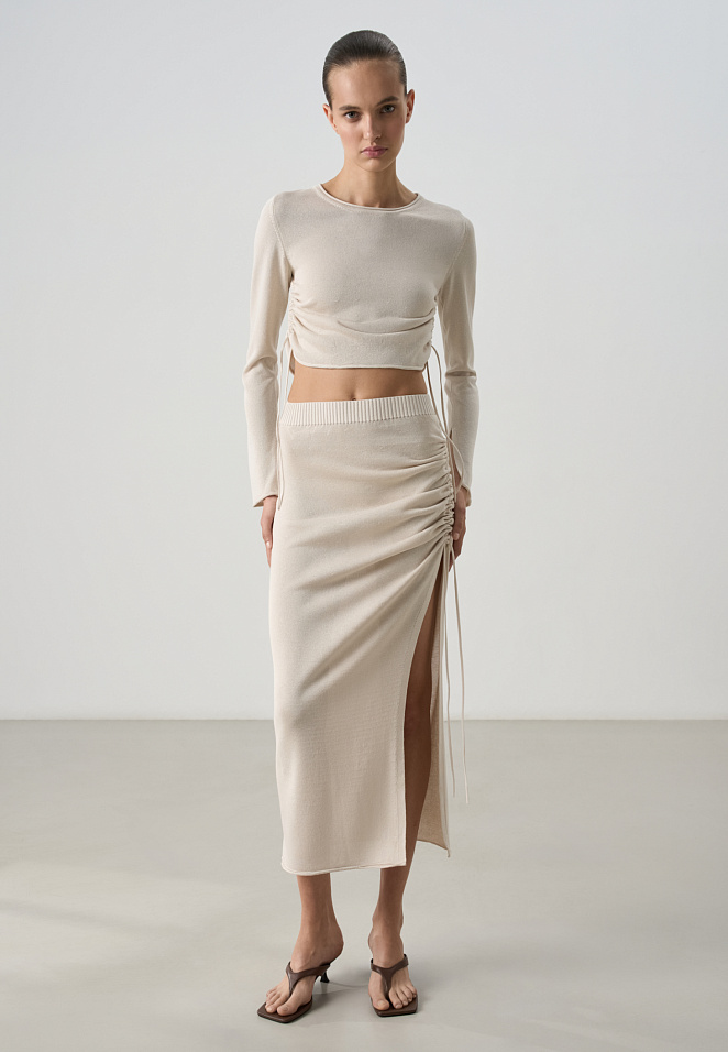 Юбка макси с драпировкой 