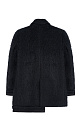 Двубортный жакет из шерсти. Модель свободного силуэта с карманами, асимметричным низом и имитацией необработанного края. Изделие на подкладке.
