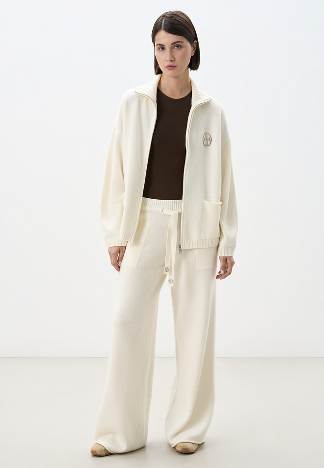 Трикотажные брюки из кашемира и шерсти 