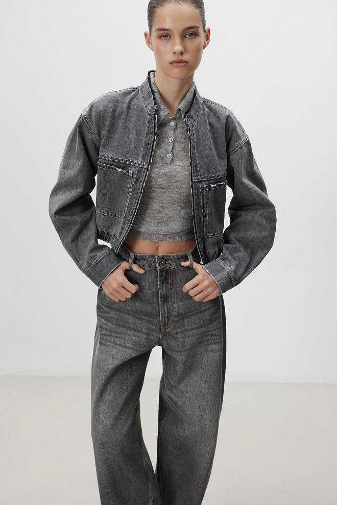 Джинсовый бомбер