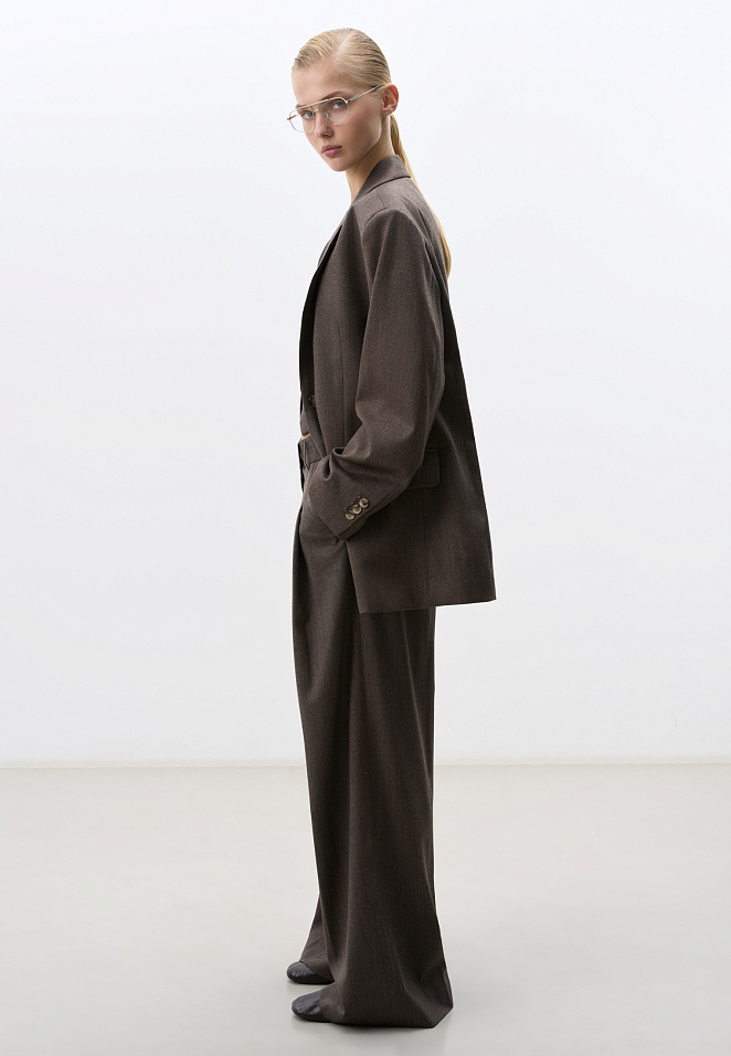 Брюки палаццо из фланели 