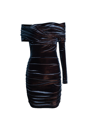 Платье мини из велюра