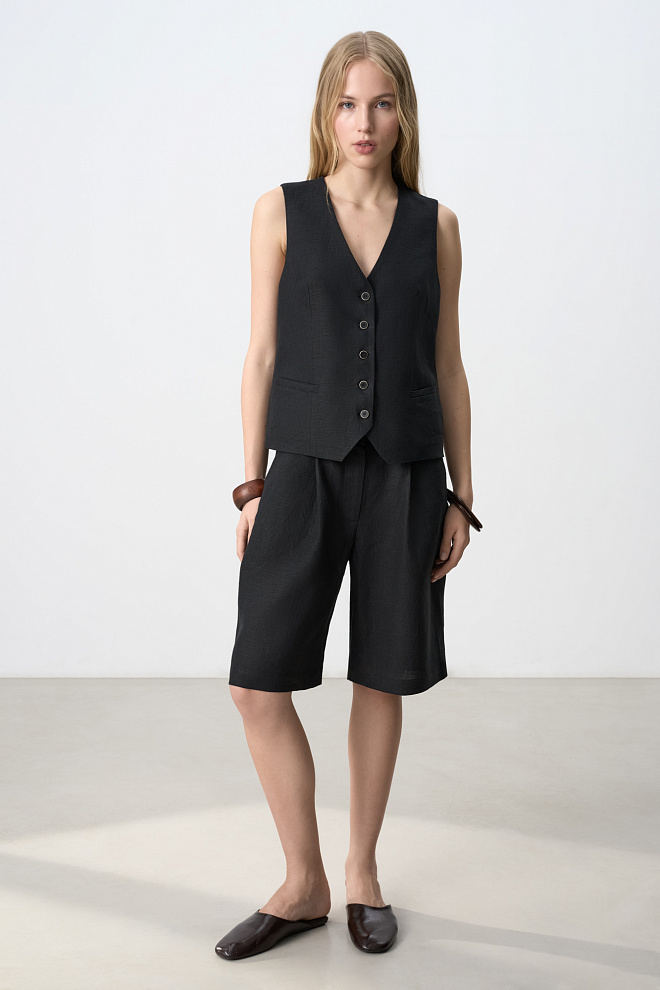 Шорты из 100% льна