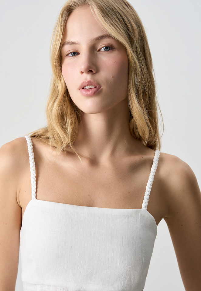 Сарафан с разрезом из 100% льна