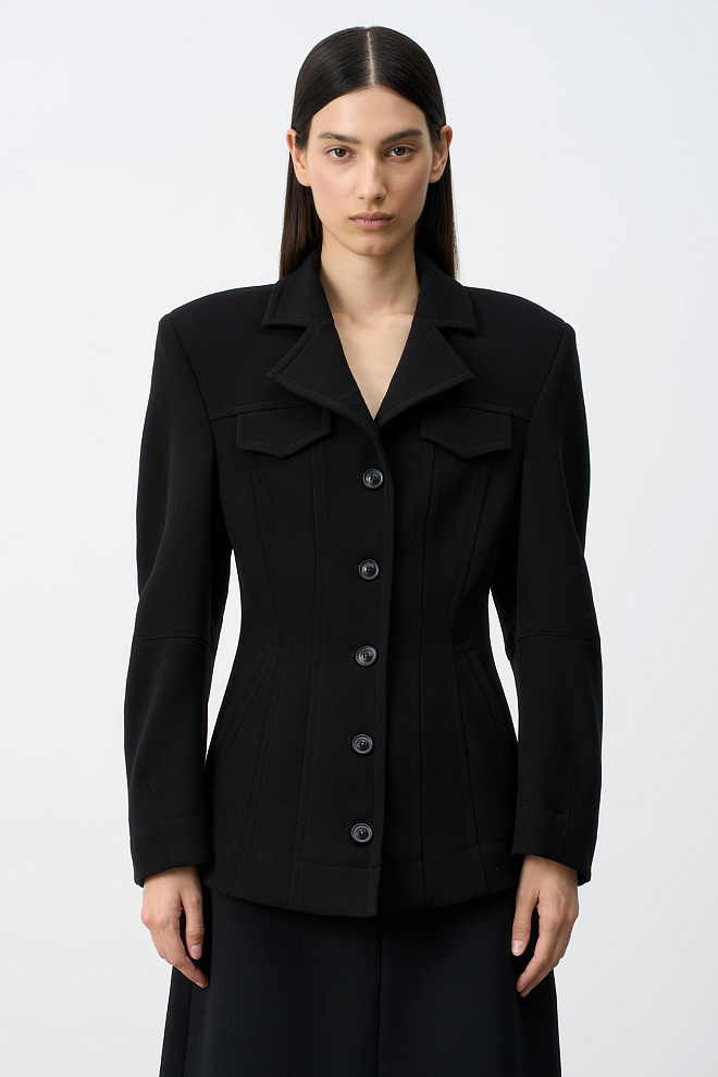 Однобортный жакет из вискозы