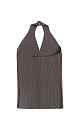 Трикотажный жилет в рубчик из шерсти и кашемира. Модель по фигуре с V-образным вырезом и американской проймой. Застежка на пуговицы. 