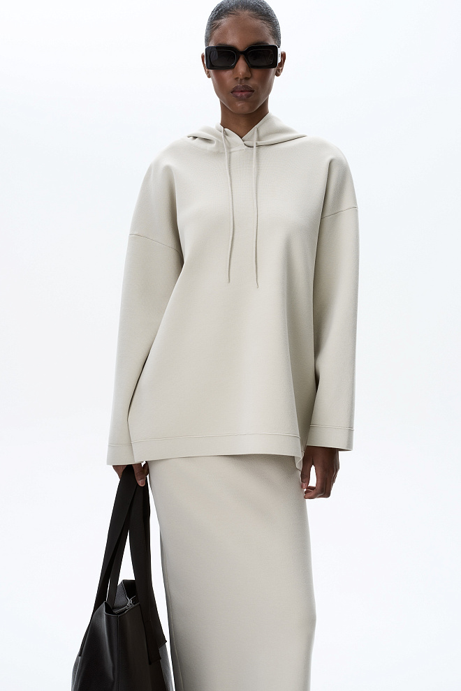 Худи с капюшоном из вискозы 