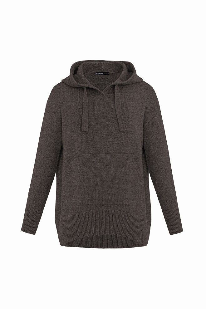 Трикотажное худи с кашемиром 