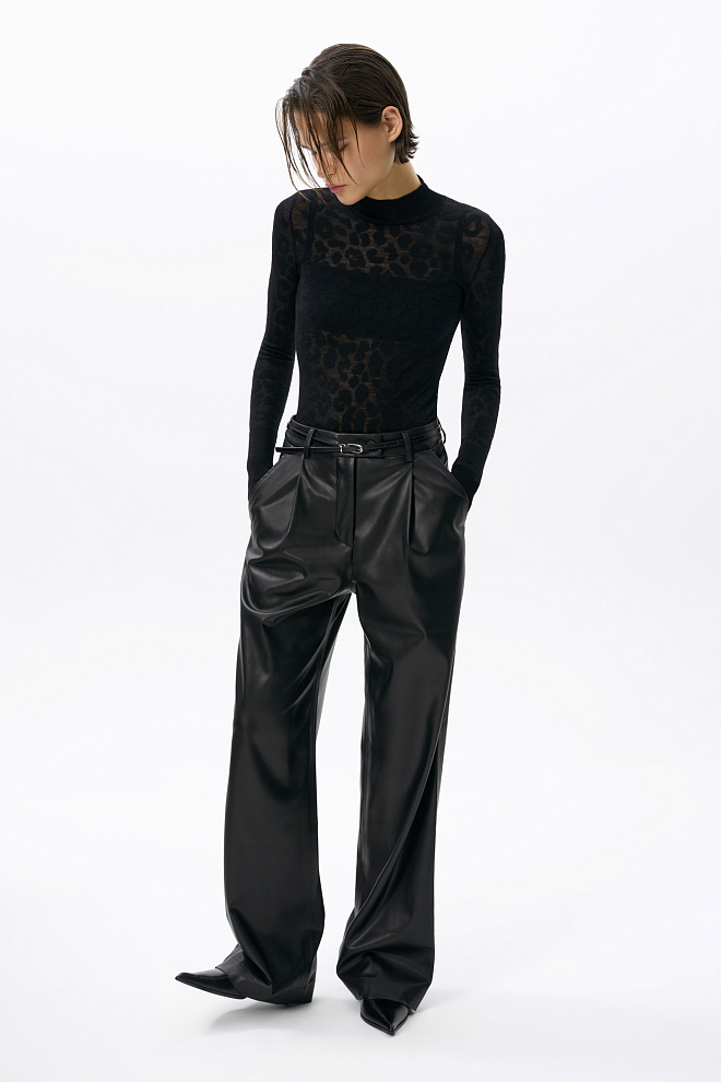 Водолазка из шерсти мериноса с анималистичным принтом