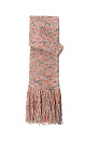 Трикотажный шарф из буклированной пряжи с длинной бахромой.