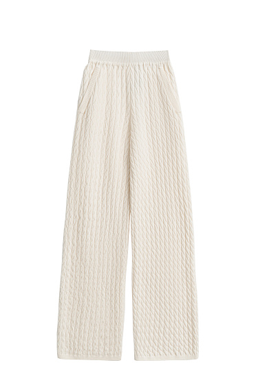 Брюки с косами из 100% шерсти мериноса экстрафайн 