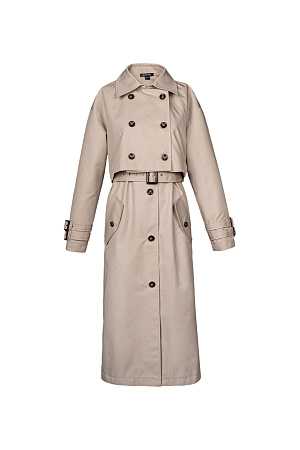 бежевый Неповторимый тренчкот трансформер,одна вещь заменяет плащ и удлинённый жилет. Модель свободного кроя дополнена поясом в тон, длинные рукава с патами на манжетах. Застежка на пуговицы.